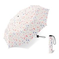 Women's Folding Windproof Umbrella Happy Rain Essentials Drops White