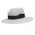 Women's Summer Panama Straw Fedora Hat With Wide Black Ribbon