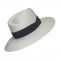 Women's Summer Panama Straw Fedora Hat With Wide Black Ribbon