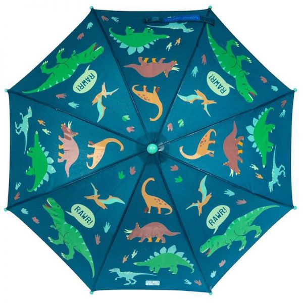 Ομπρέλα παιδική δεινόσαυροι που χρωματίζεται στη βροχή Stephen Joseph Color Changing Umbrella Dino, χωματισμένη.