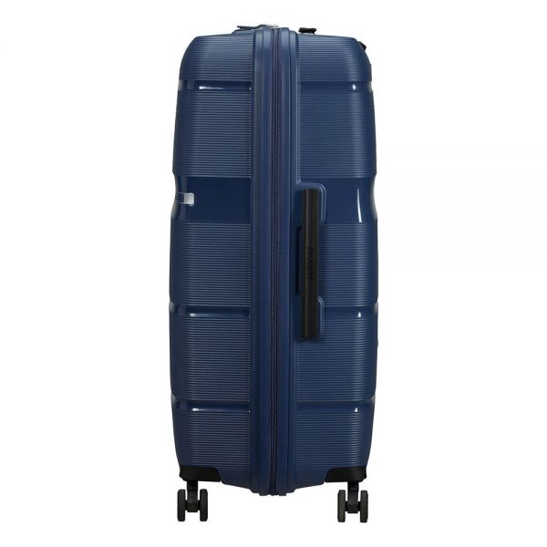 Βαλίτσα σκληρή μεγάλη με τέσσερεις ρόδες μπλε American Tourister Linex Hard Luggage Spinner 76cm Deep Navy