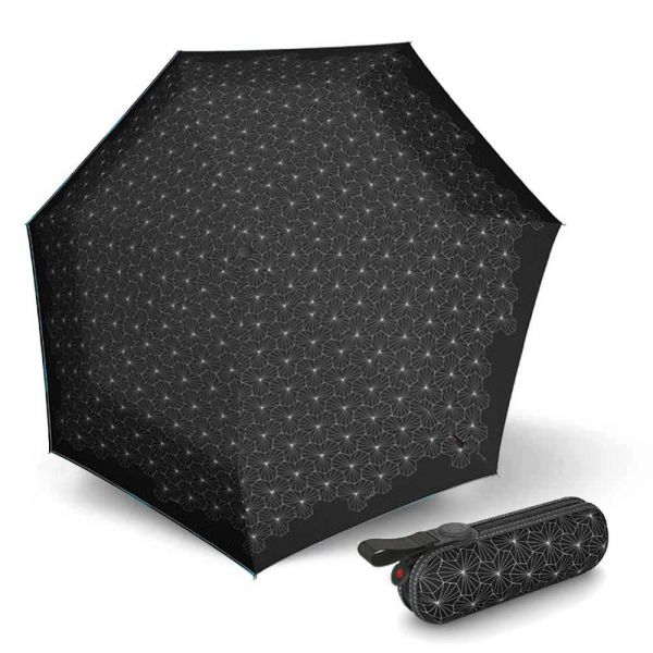 Manual Super Mini Folding Umbrella Knirps X1 Lotus Black