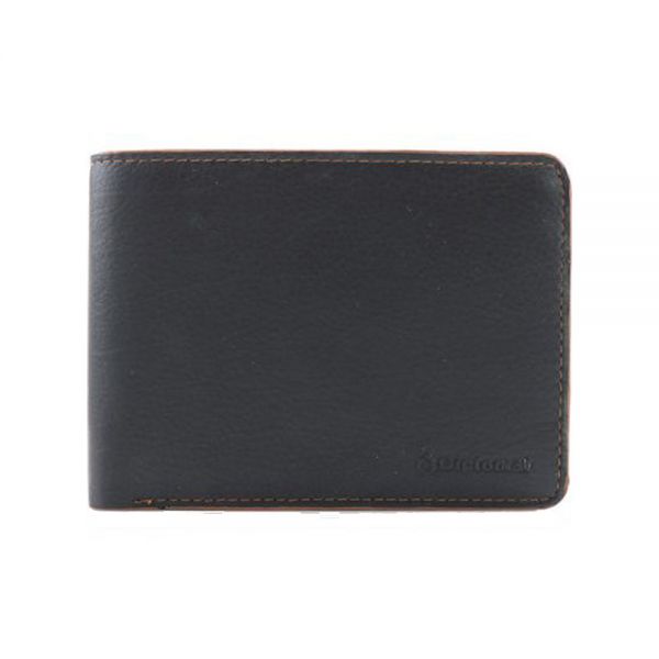 Πορτοφόλι δερμάτινο ανδρικό οριζόντιο μαύρο / ταμπά Diplomat MN 411 Black / Tabac