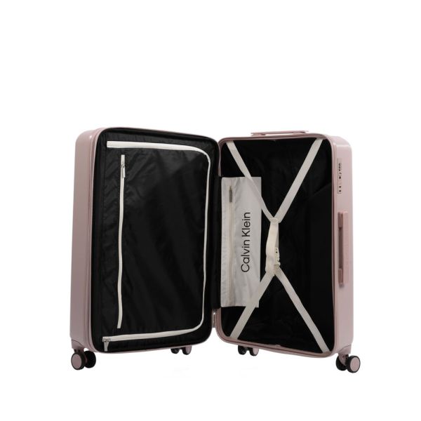 Βαλίτσα σκληρή μεσαία επεκτάσιμη ροζ με 4 ρόδες Calvin Klein Upright Rider 24'' Putty