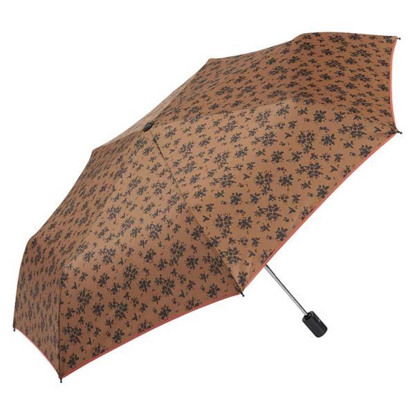 Ομπρέλα γυναικεία σπαστή αυτόματο άνοιγμα - κλείσιμο καφέ φλοράλ Ezpeleta‎ Automatic Open - Close Folding Umbrella Floral Brown