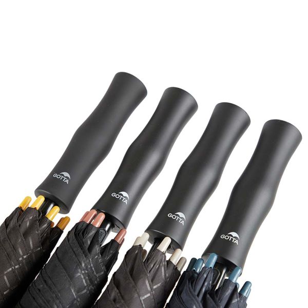 Ομπρέλα μεγάλη συνοδείας αυτόματη  αντιανεμική καρώ σκούρα γκρι Gotta Big Stick Umbrella Check Printed Dark Grey