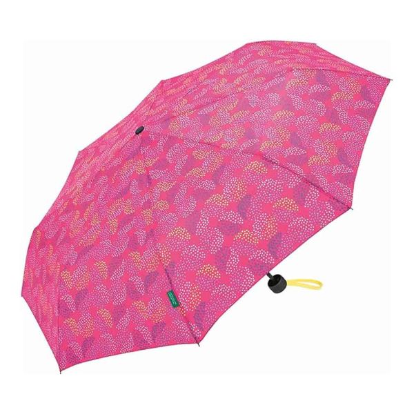 Ομπρέλα σπαστή χειροκίνητη πουά φούξια United Colors of Benetton Folding Manual Umbrella Pop Dots Fuchsia