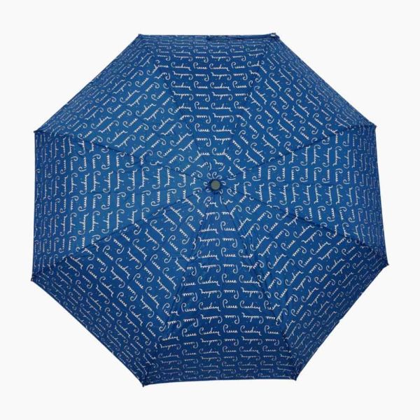 Ομπρέλα σπαστή γυναικεία χειροκίνητη μπλε Pierre Cardin Manual Folding Umbrella Logo Blue