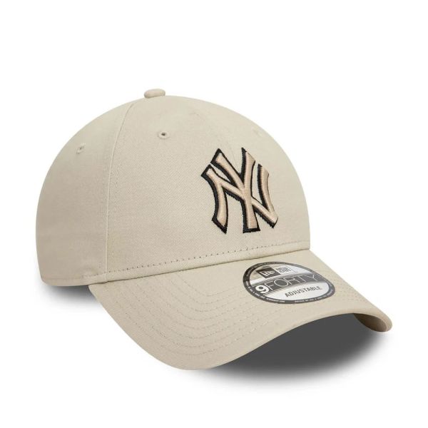 Καπέλο τζόκεϊ μπεζ New York Yankees New Era 9Forty Team Outline Cap Stone / Black