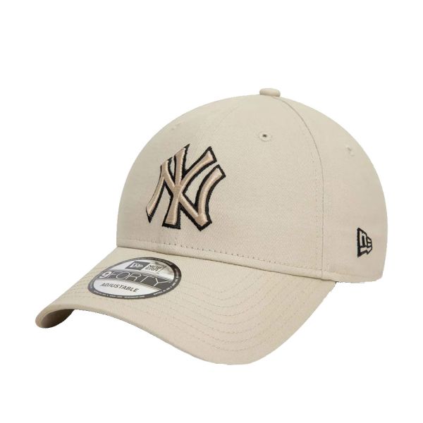 Καπέλο τζόκεϊ μπεζ New York Yankees New Era 9Forty Team Outline Cap Stone / Black