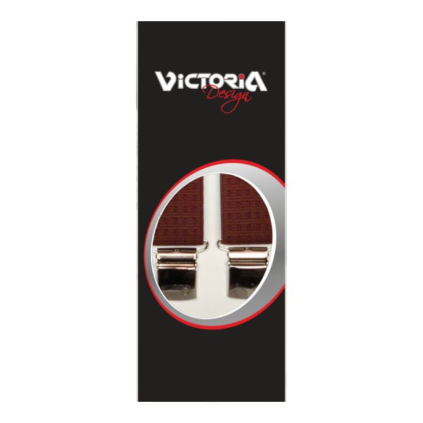 Τιράντες ανδρικές ελαστικές κεραμιδί Victoria Two Tone Square Dots 36 mm